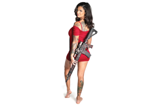 Bonnie Rotten with her AR-15
