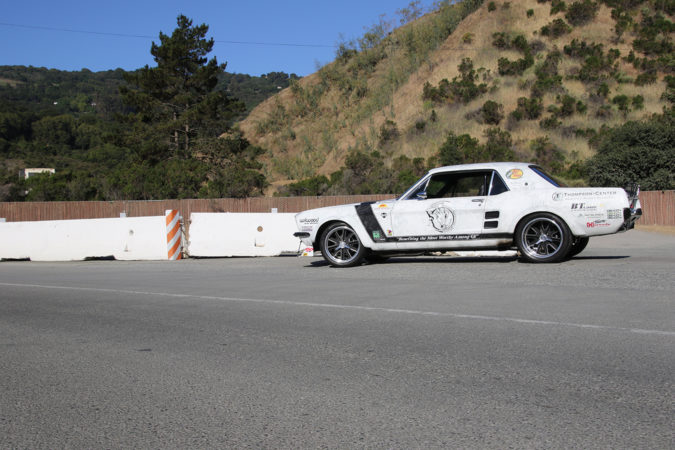 Early morning test run on Mount Eden Road in the Santa Cruz mountains with this souped-up 1967 Mustang.
