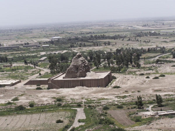 Ancient ruins and temples pock the desert in Iraq.