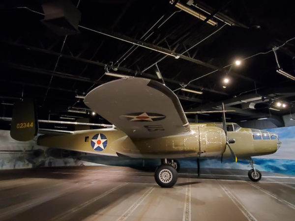 B-25 Mitchell Bomber — displayed in a diorama onboard the USS Hornet for the Doolittle raid.