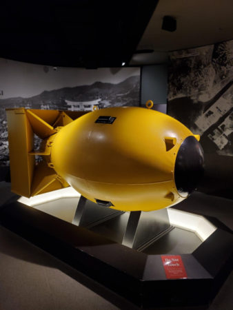 “Fat Man” bomb casing of the type used to strike the city of Nagasaki.