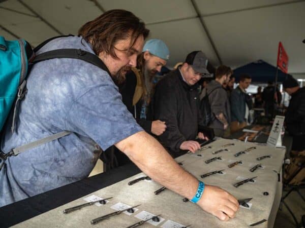 There was an endless supply of knives to peruse at the BLADE Show Tactical tent.