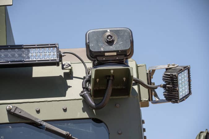 Lots of goodies have been added from thermal cameras to light bars to a train horn to headsets. Subtlety was obviously not the goal here.